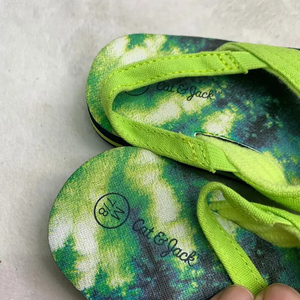 Water Shoes Sandals Lot Toddler Boys Size 7-8.5 Neon Green Flip Flops Sneakers